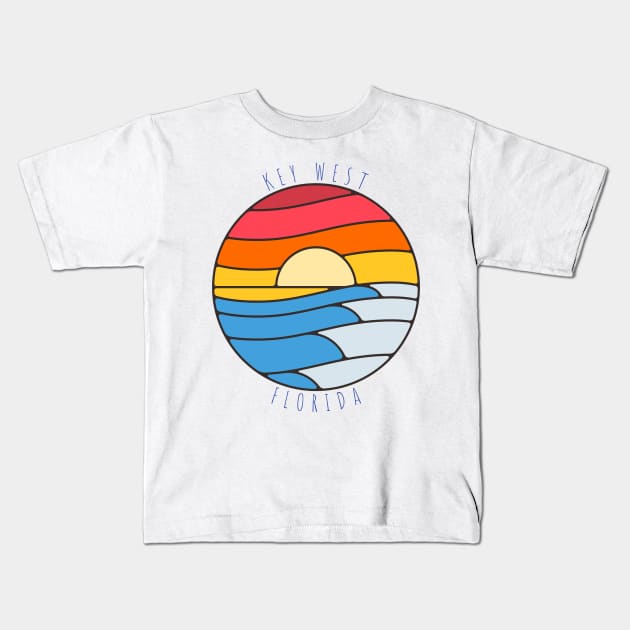 Key West Florida Vintage Beach Style Kids T-Shirt by Hashtagified